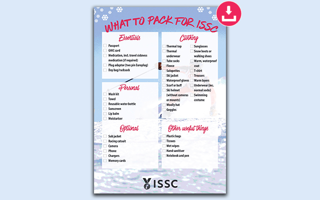 What to pack for ISSC checklist poster